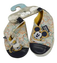 Nové - Sivo-tmavmoodré plátenné cápačky s Mickeym Primark vel. 21