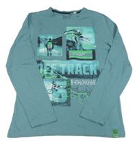 Modré triko se snowboardisty C&A