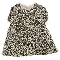 Smetanovo-hnedo-čierne vzorované bavlnené šaty Kiki&Koko