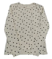 Smetanové srdíčkované triko H&M