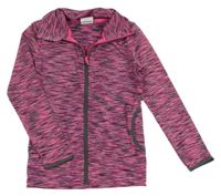 Ružovo-sivá melírovaná prepínaci športová mikina Yigga