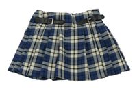 Modro-smetanové kostkované sukňové kraťasy Zara