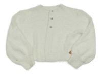 Biele chlpaté svetrové bolerko s kamienkami Angel&Rocket