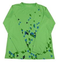 Limetkové vzorované športové funkčné tričko Alpine Pro