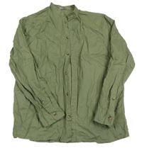 Khaki lněná košile H&M