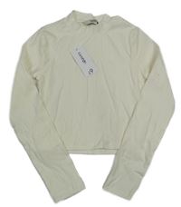 Nové - Smotanové rebrované crop tričko George