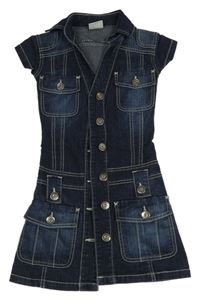 Tmavomdoré riflové košilové šaty Crash One 