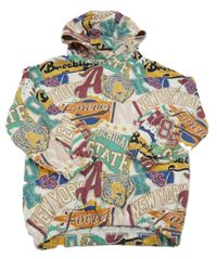 Barevná vzorovaná mikina s kapucí Next