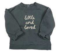 Tmavosivá mikina s nápisom Tu