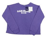 Nové - Fialová crop mikina s nápisom Y.F.K.