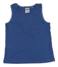 Tmavomodrý top s čipkou Pocopiano