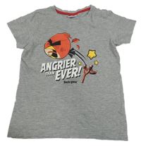 Šedé melírované tričko Angry Birds