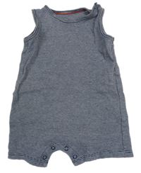 Tmavomodro-biely pruhovaný kraťasový overal C&A