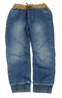 Modré teplákové cuff rifle s béžovým pasem Next 