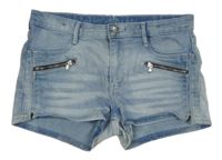 Svetlomodré rifľové kraťasy so zipy H&M