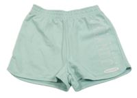 Svetlozelené teplákové kraťasy s nápisom H&M