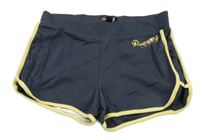 Tmavošedé kraťase so žltymi prúžkami a logom Pineapple