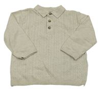 Béžový vzorovaný sveter s golierikom Next