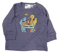 Fialové triko Sesame Street H&M