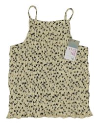 Nové - Smotanový žabičkový top s palmami Primark