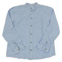 Světlemodrá lněná košile H&M