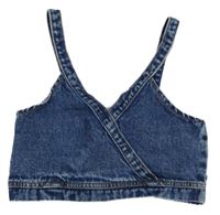 Modrý riflový crop top 