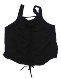 Čierny crop top so stahováním H&M
