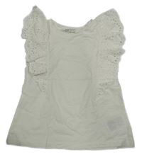 Biele tričko s volánikmi H&M