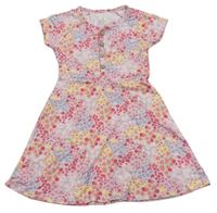 Svetloružové kvetované šaty