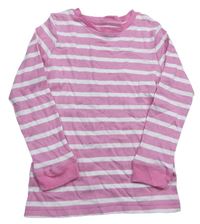 Ružovo-biele pruhované pyžamové tričko PJ Collection