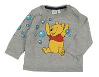 Šedé melírované mikinotriko s Pú Disney