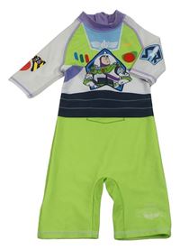 Bílo-zeleno-fialový UV overal - Buzz Disney