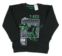 Čierna mikina s dinosaurem - T-Rex Nutmeg