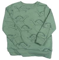 Khaki mikina s dinosaurami George