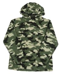 Army huňatá mikina s kapsou a kapucí Matalan