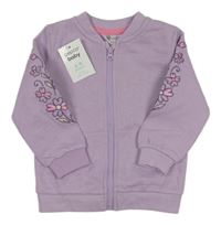 Nové - levandulová propínací mikina s kytičkami so cute