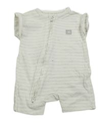 Bielo-sivý pruhovaný kraťasový overal s hviezdičkou George