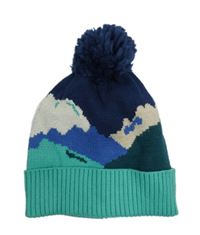 Tmavomodro-modrozelená čepice s bambulí M&S