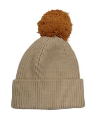 Béžová melírovaná čepice s bambulí H&M