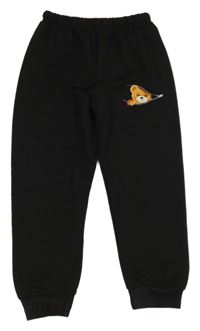 Černé tepláky s medvídkem 