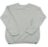 Světlešedý melírovaný žebrovaný svetr Next