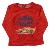 Červená zamatová mikina s Cas Disney