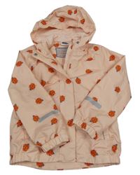 Meruňková šusťáková jarní bunda s beruškami a kapucí Lily & Dan