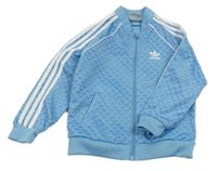 Modro-bílá propínací sportovní mikina s logy Adidas