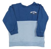 Modro-svetlomodrá mikina s nápisom a zvieratkami little kids