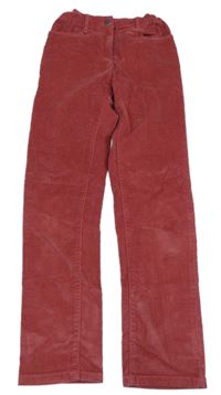 Jahodové slim manšestráky Vertbaudet