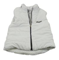 Biela prešívaná šušťáková zateplená vesta s logom Hippil