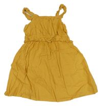 Okrové letné šaty s volánikmi OLD NAVY