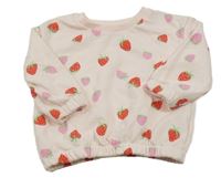 Svetloružová mikina s jahůdkami PRIMARK