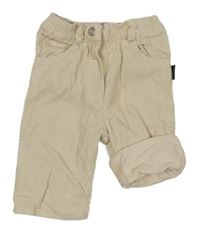 Smetanové manšestrové podšité kalhoty KANZ